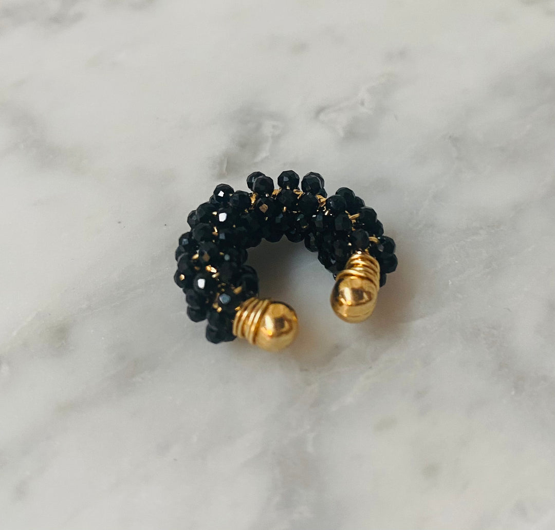 Black Tejido Mini Earcuff