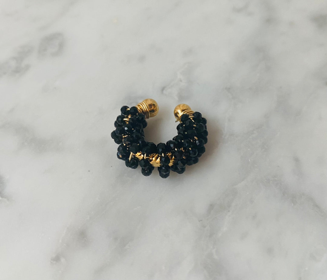 Black Tejido Mini Earcuff