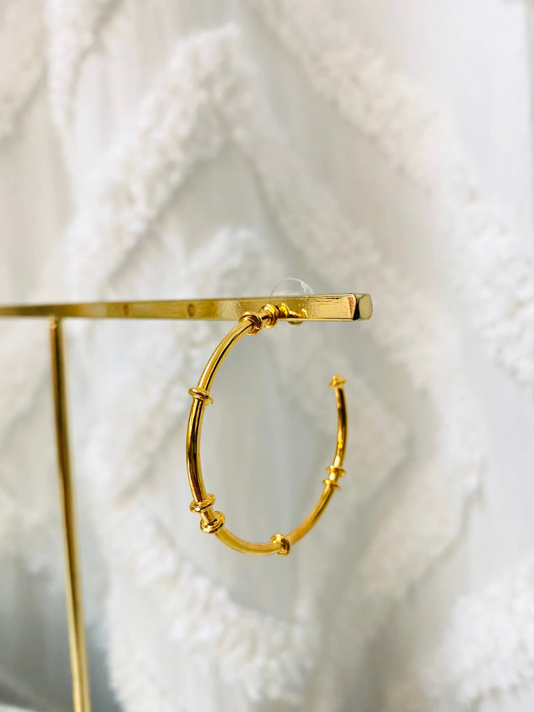 Lines Gold Hoops Earrings