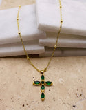 Green Cross Necklace