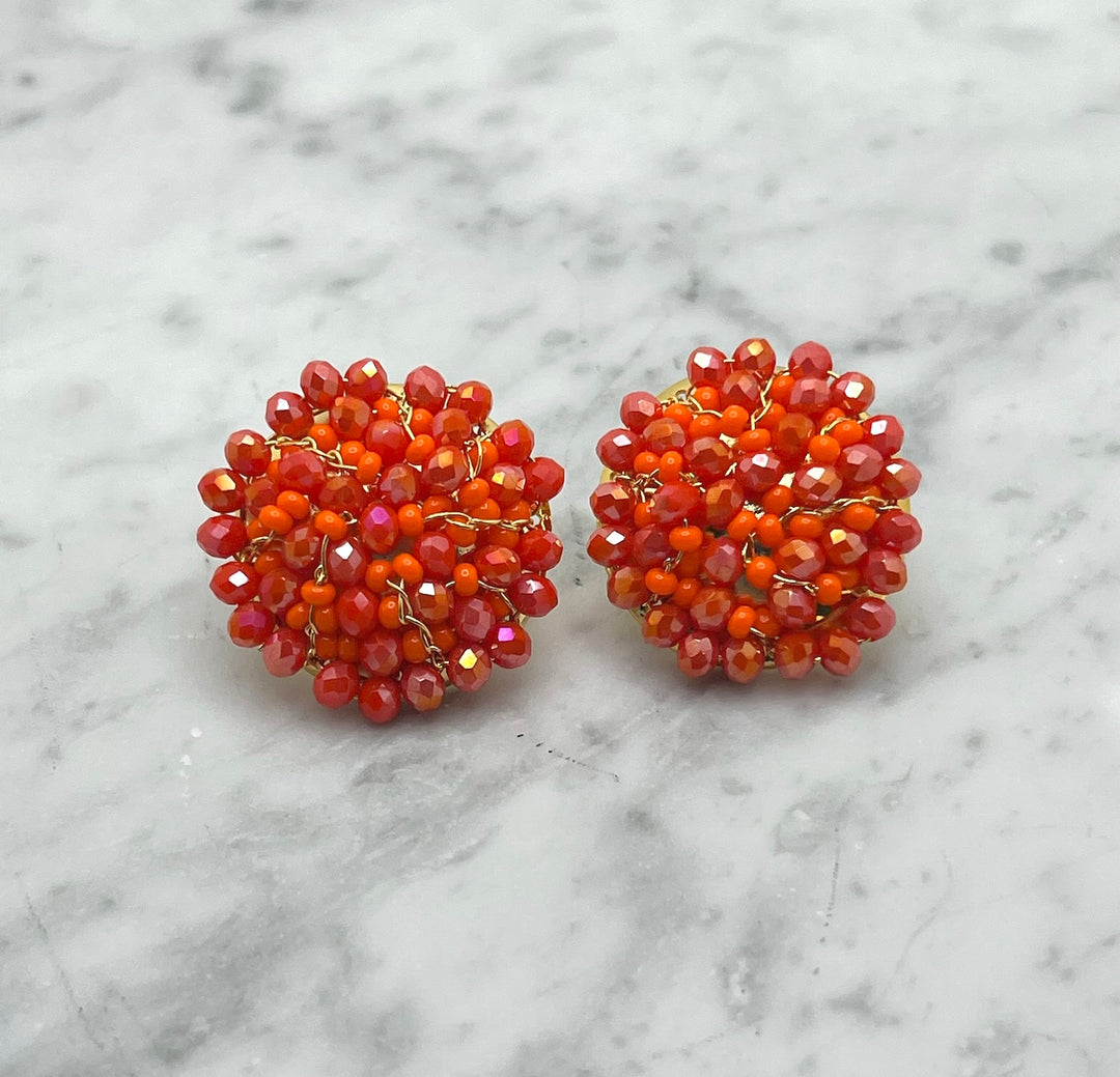 Rojo Naranja Tejido Stud