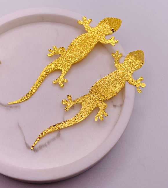 Gold Lizard Earrings
