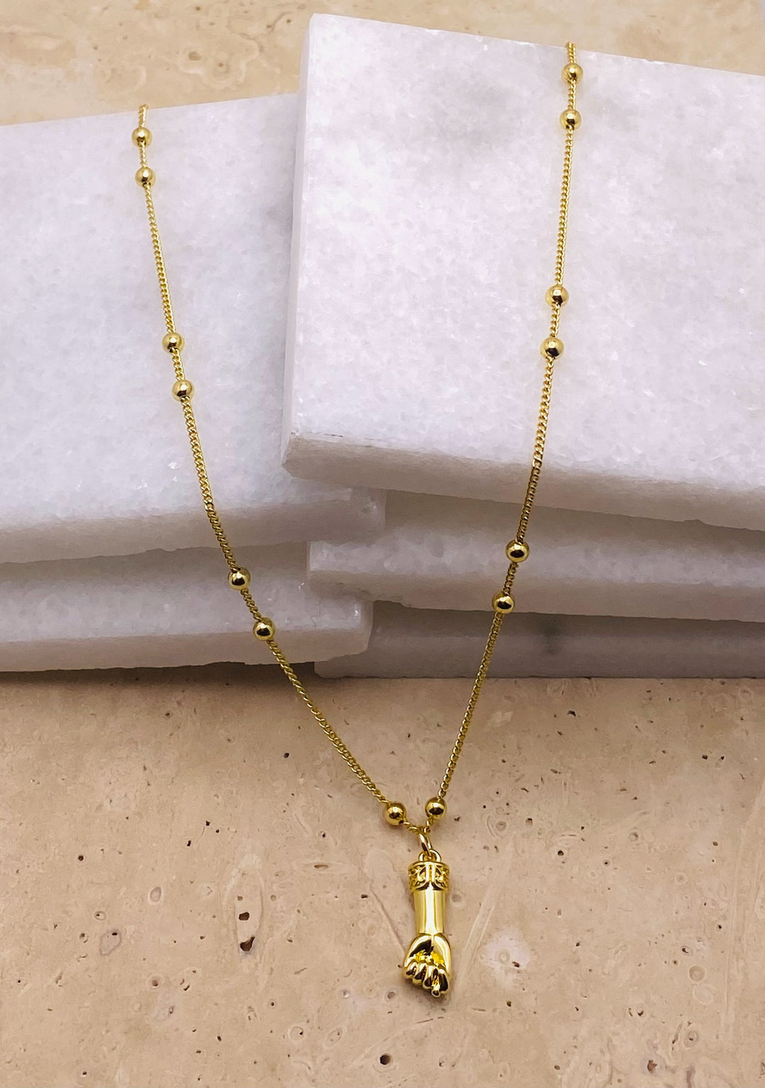 Gold Hand Necklace